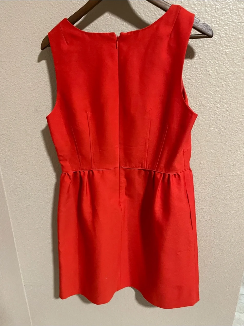 J. Crew Red Sleeveless Fit-and-Flare wool silk blend Dress NEW